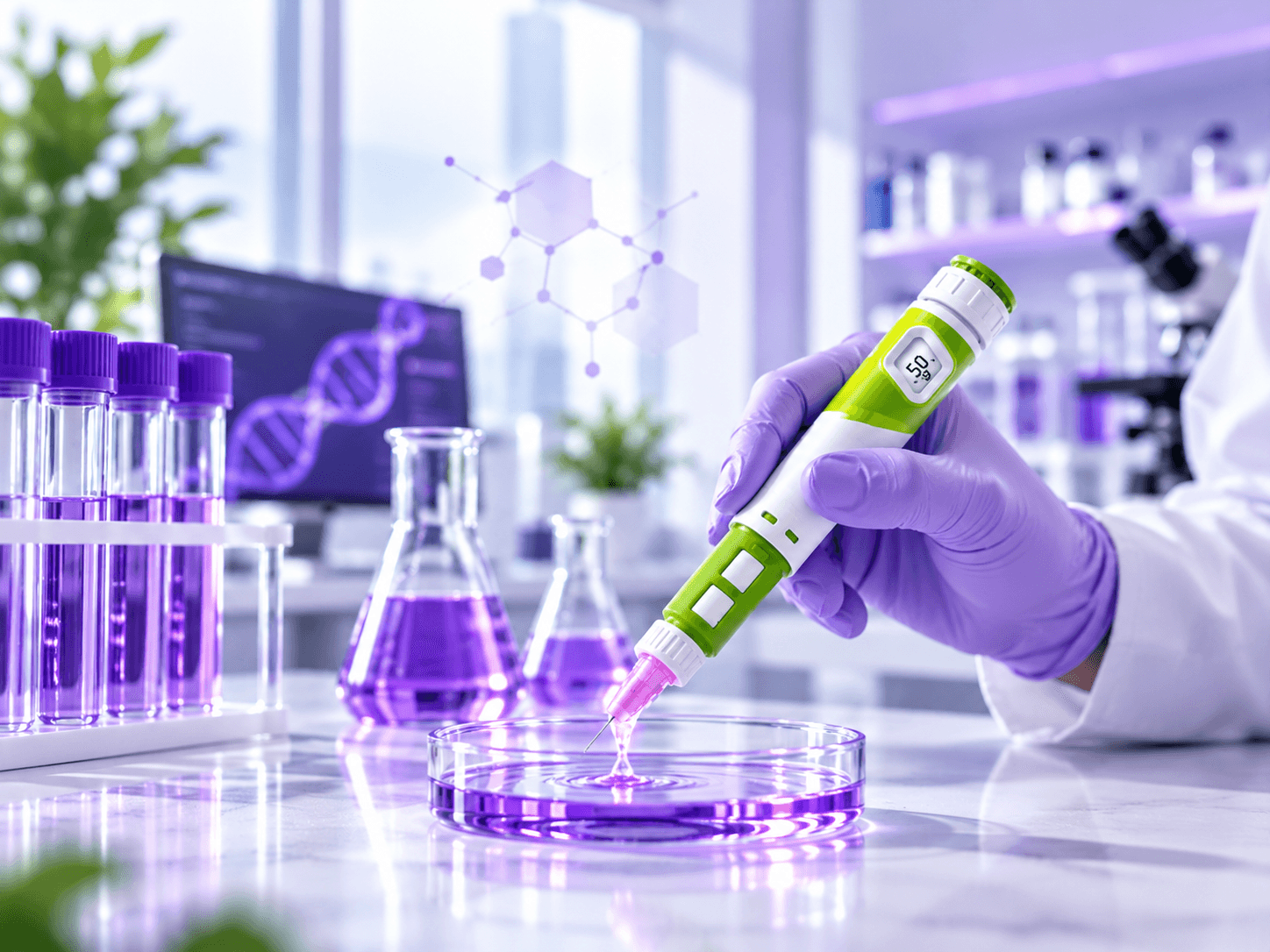 Research peptide pens being prepared in the lab – The Penpeptide